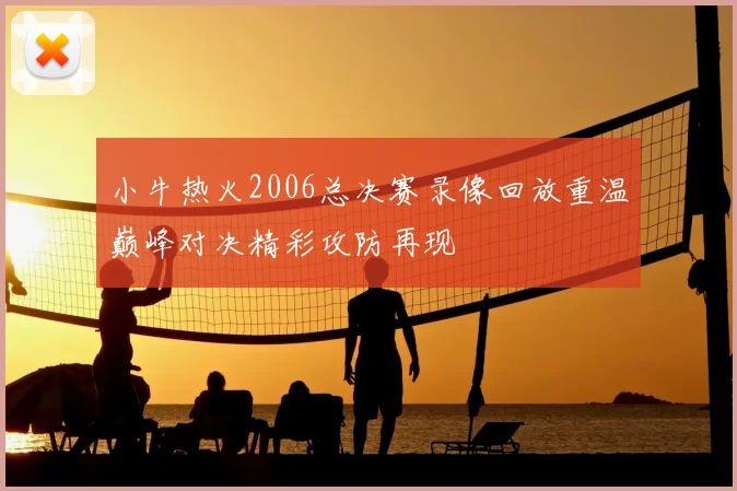 小牛热火2006总决赛录像回放重温巅峰对决精彩攻防再现